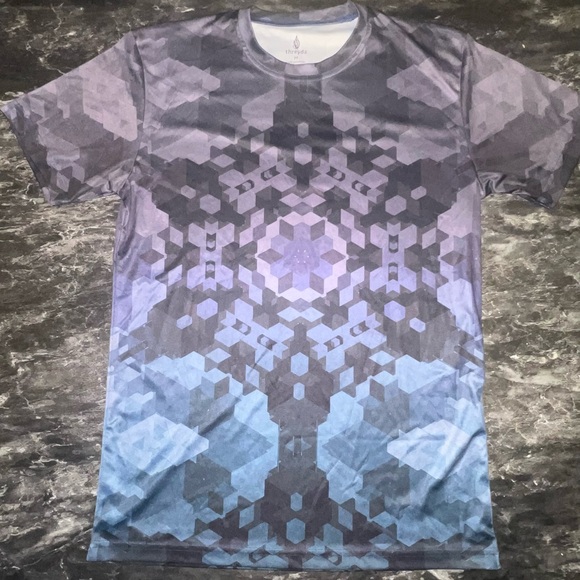 Other - Threyda Purple & Blue Geometric Shirt